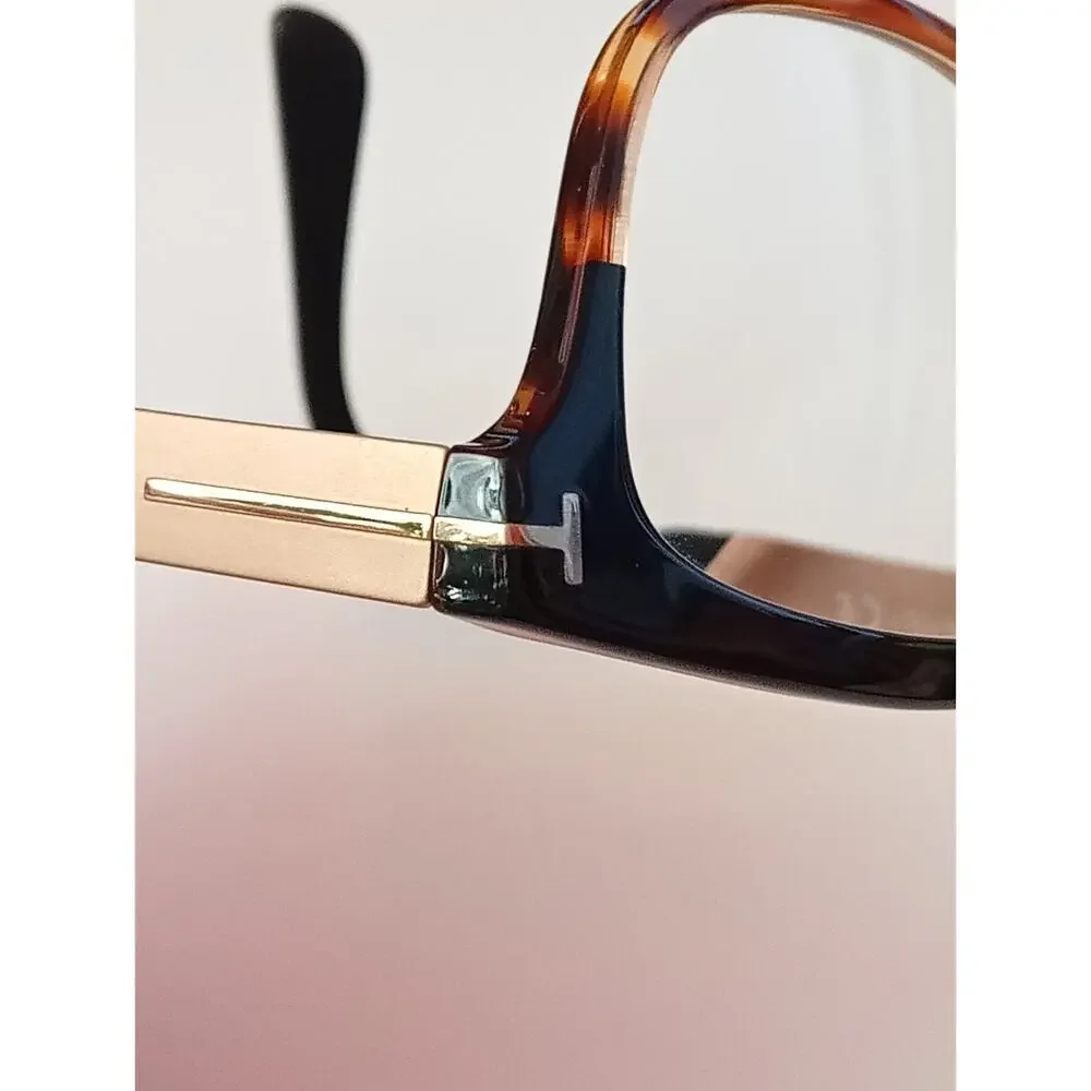 Tom Ford TF5372 005 Eyeglasses Black Tortoise Gold Cat Eye Frame 54-16-145 Italy